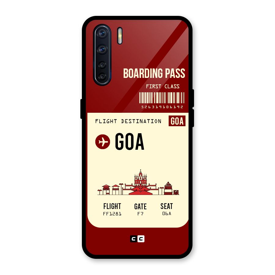 Goa Boarding Pass Glass Back Case for Oppo F15