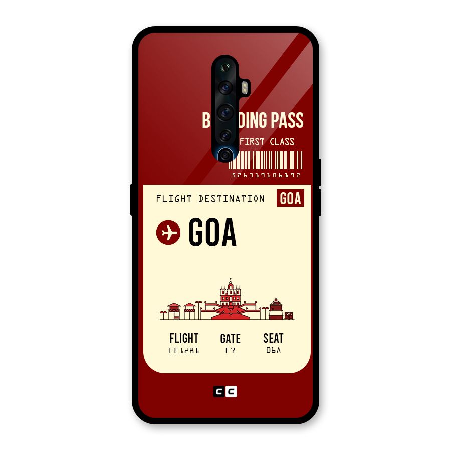 Goa Boarding Pass Glass Back Case for Oppo Reno2 Z