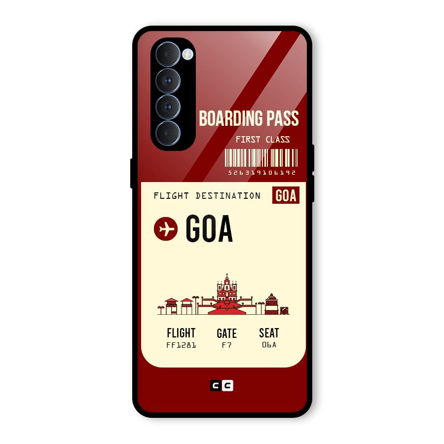 Goa Boarding Pass Glass Back Case for Oppo Reno4 Pro
