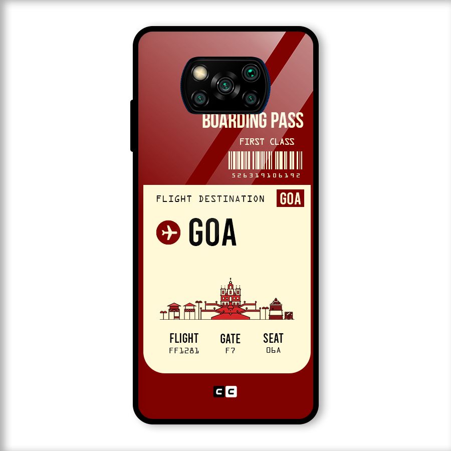Goa Boarding Pass Glass Back Case for Poco X3