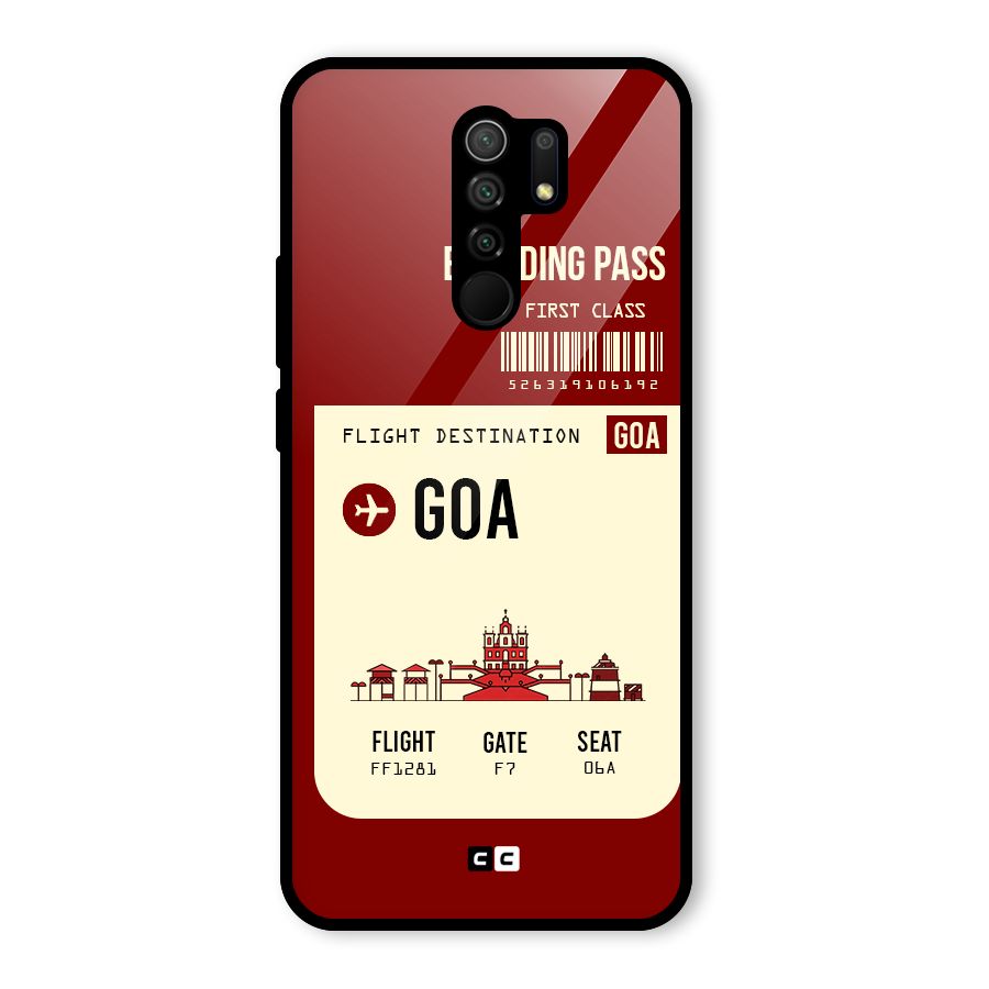 Goa Boarding Pass Glass Back Case for Redmi 9 Prime