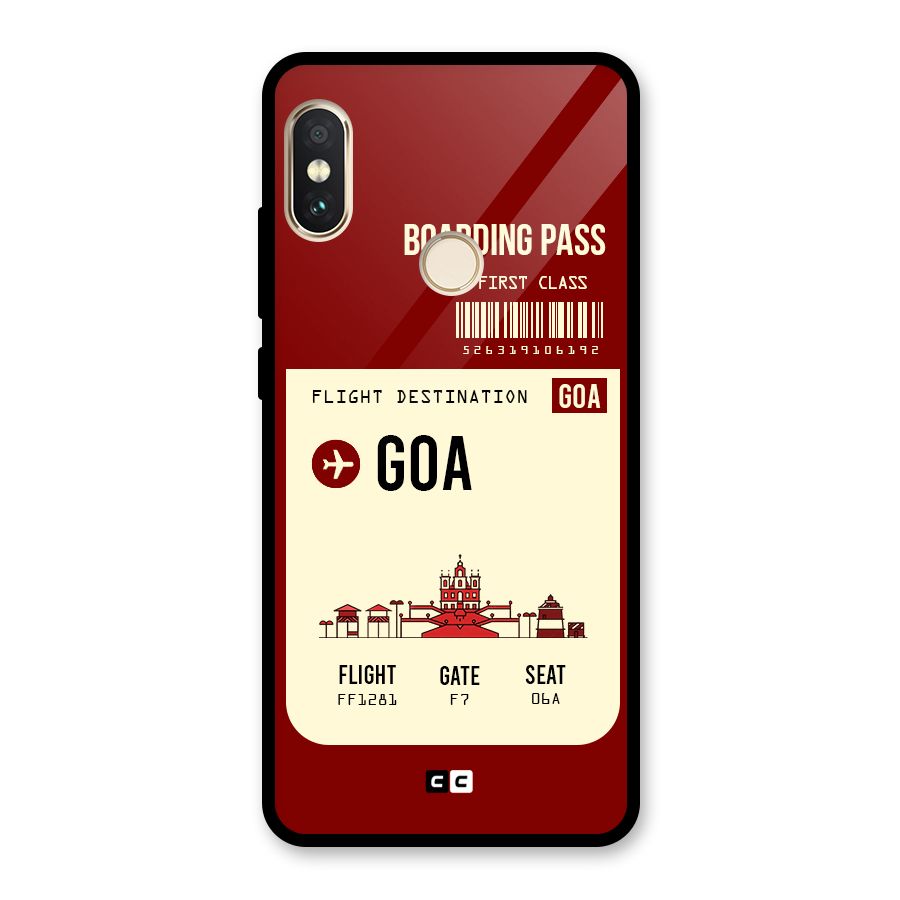 Goa Boarding Pass Glass Back Case for Redmi Note 5 Pro