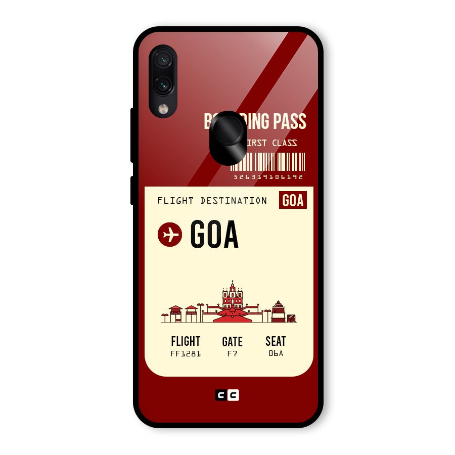 Goa Boarding Pass Glass Back Case for Redmi Note 7
