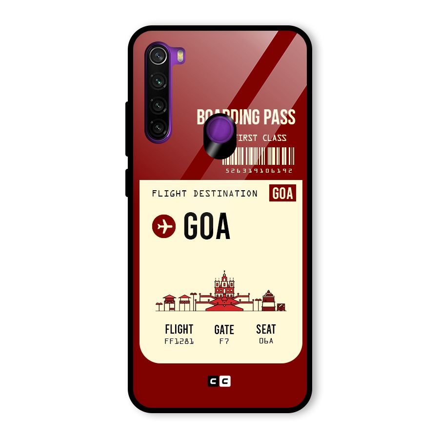 Goa Boarding Pass Glass Back Case for Redmi Note 8