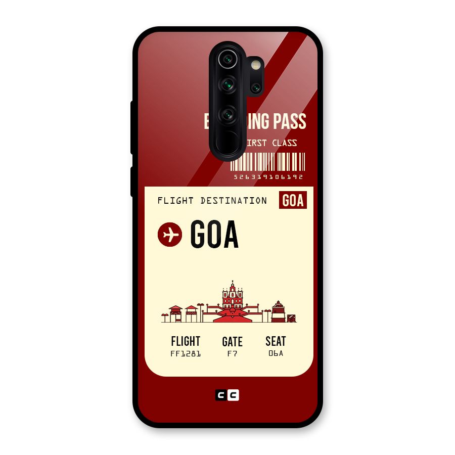 Goa Boarding Pass Glass Back Case for Redmi Note 8 Pro