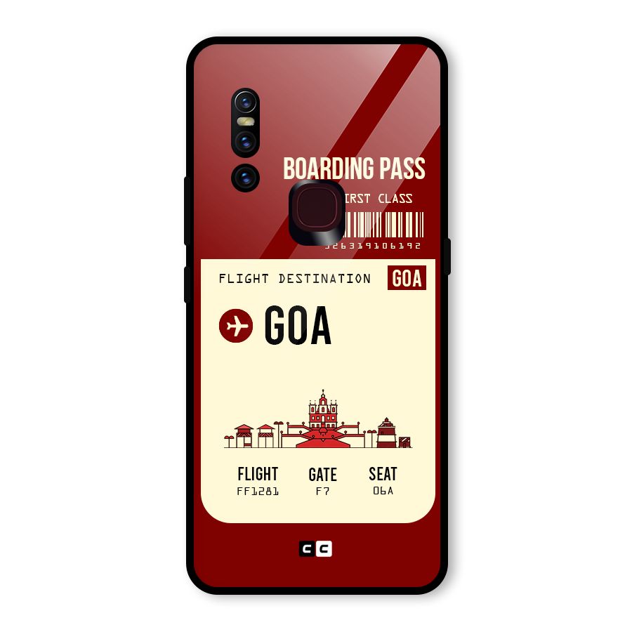 Goa Boarding Pass Glass Back Case for Vivo V15