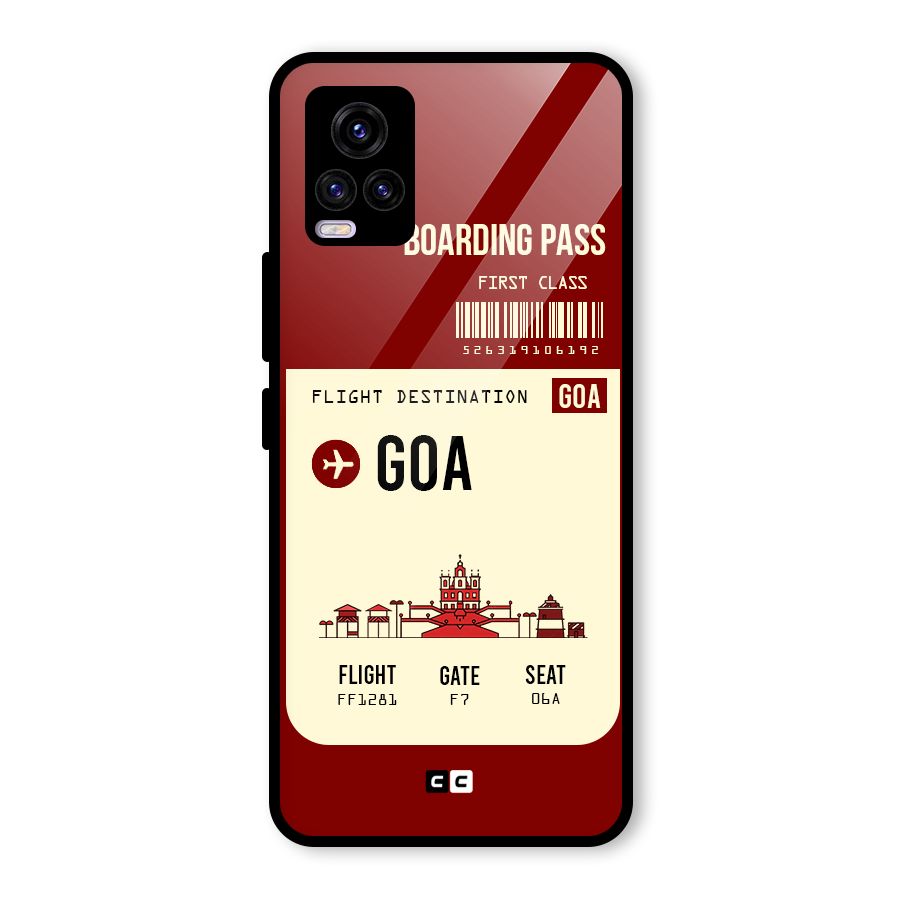 Goa Boarding Pass Glass Back Case for Vivo V20