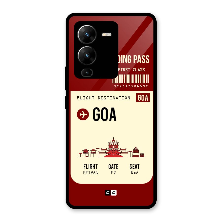 Goa Boarding Pass Glass Back Case for Vivo V25 Pro