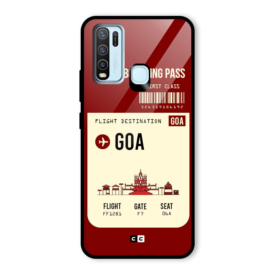 Goa Boarding Pass Glass Back Case for Vivo Y30