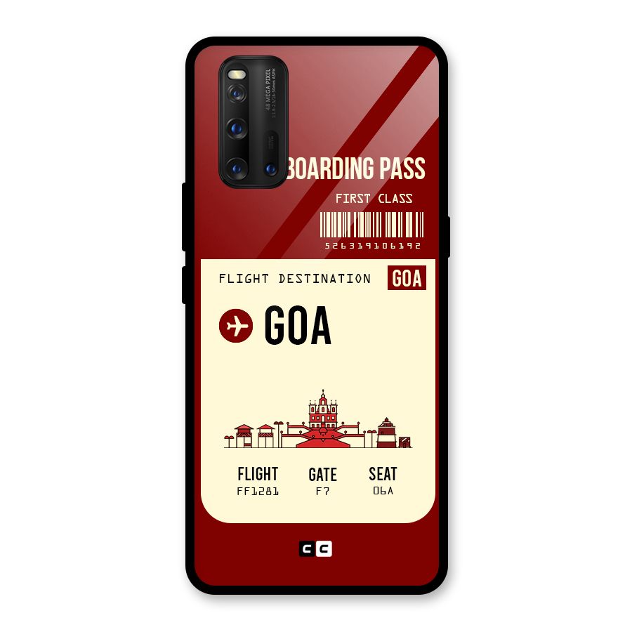 Goa Boarding Pass Glass Back Case for Vivo iQOO 3