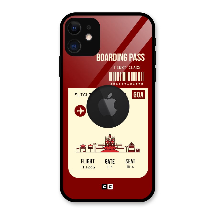 Goa Boarding Pass Glass Back Case for iPhone 11 Logo Cut