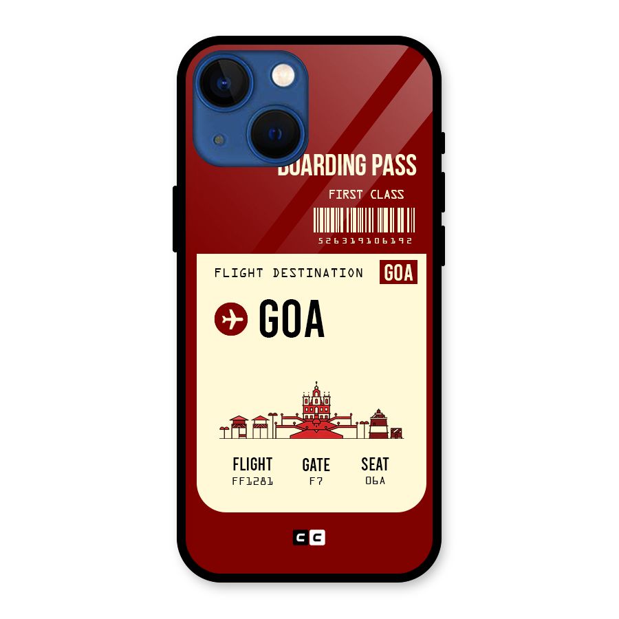 Goa Boarding Pass Glass Back Case for iPhone 13 Mini