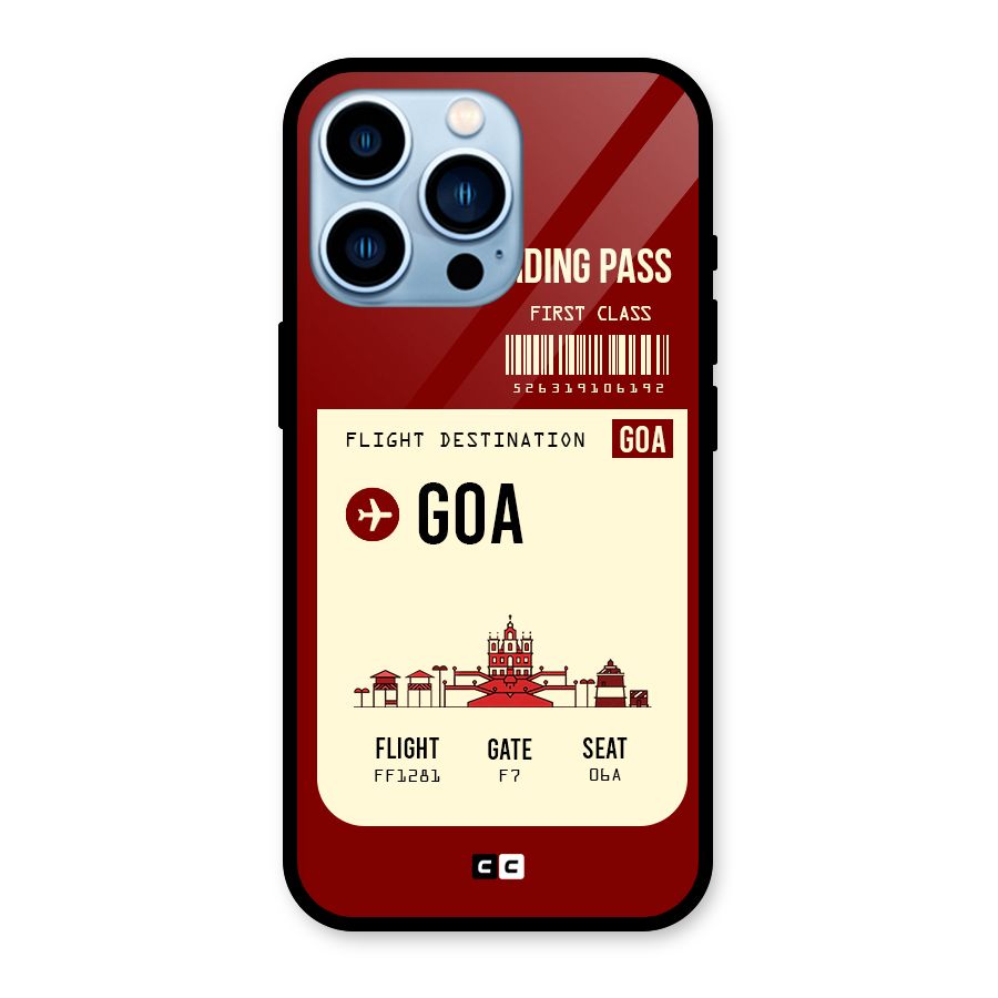 Goa Boarding Pass Glass Back Case for iPhone 13 Pro