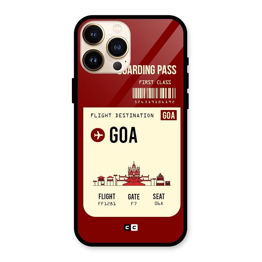 Goa Boarding Pass Glass Back Case for iPhone 13 Pro Max