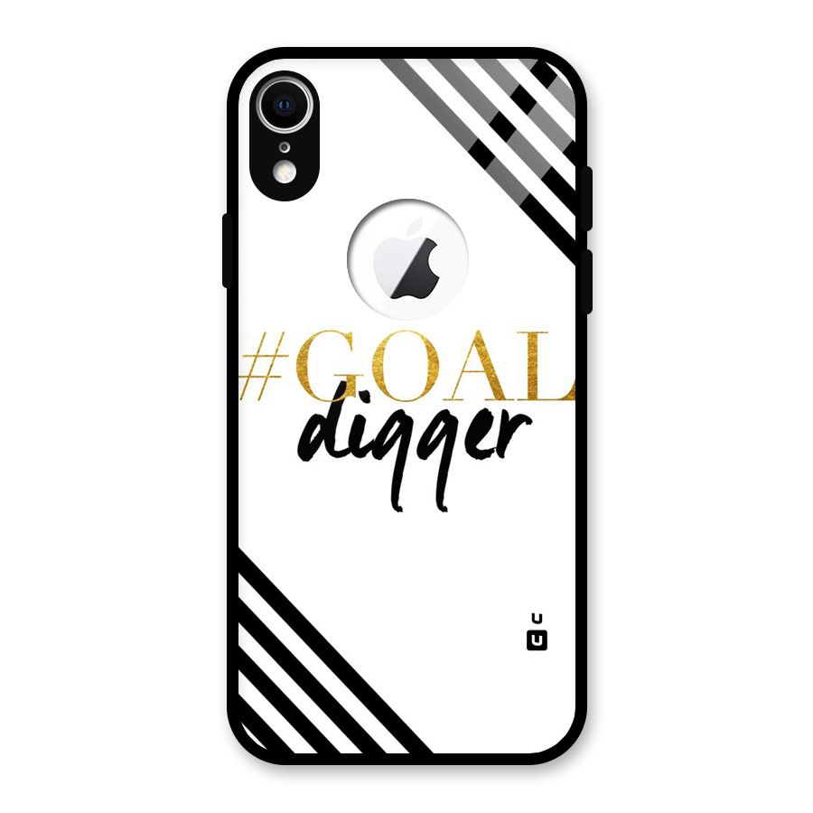 Goal Digger Glass Back Case for iPhone XR Logo Cut