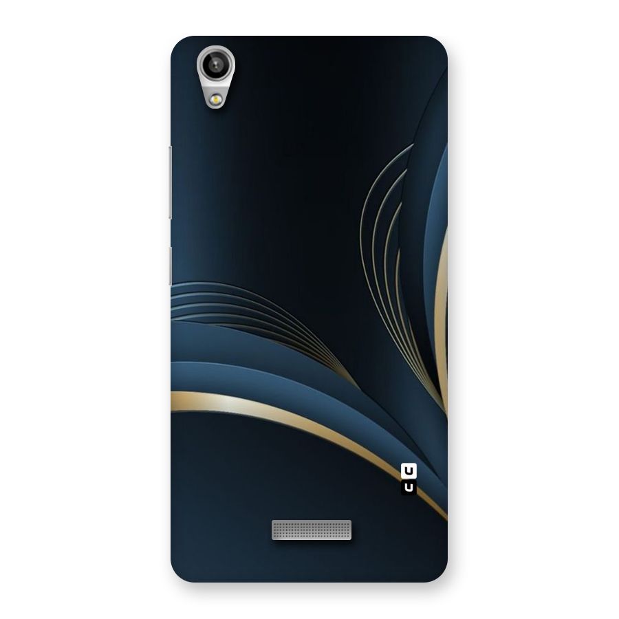 Gold Blue Beauty Back Case for Lava-Pixel-V1