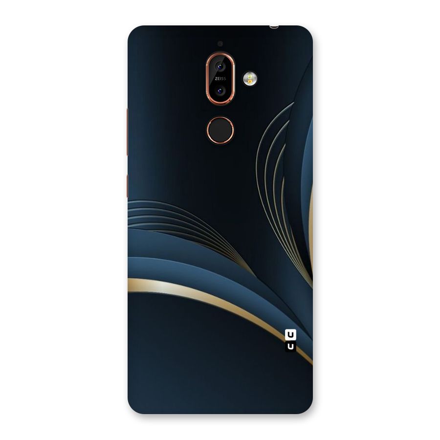 Gold Blue Beauty Back Case for Nokia 7 Plus