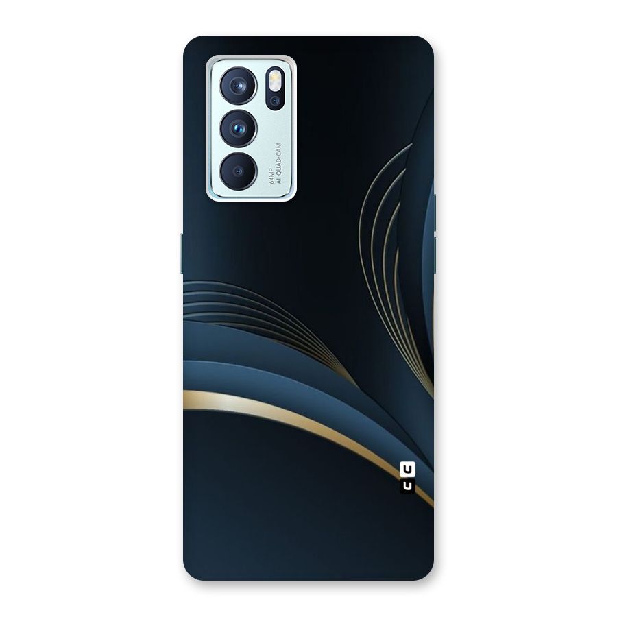 Gold Blue Beauty Back Case for Oppo Reno6 Pro 5G
