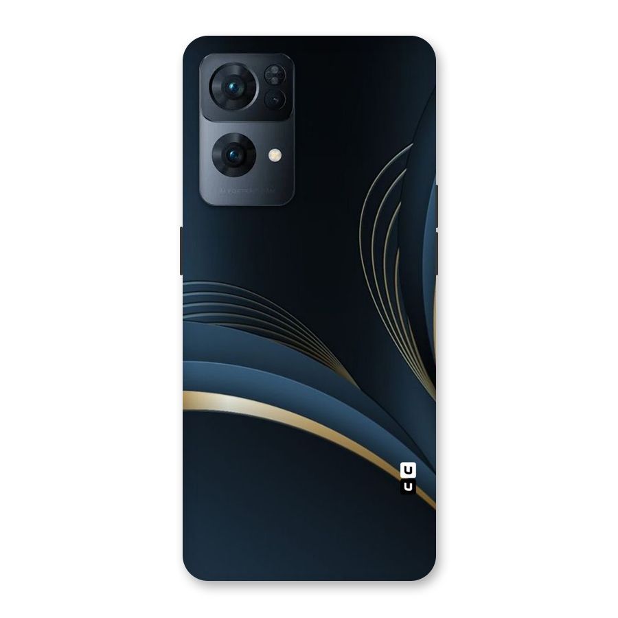 Gold Blue Beauty Back Case for Oppo Reno7 Pro 5G