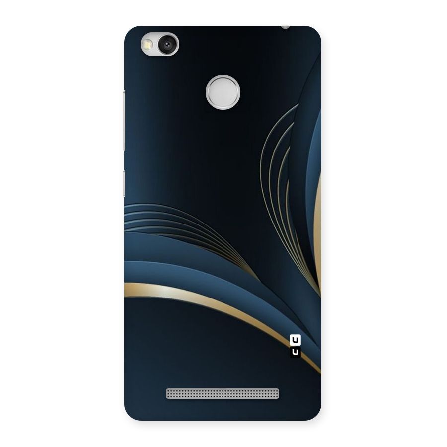 Gold Blue Beauty Back Case for Redmi 3S Prime