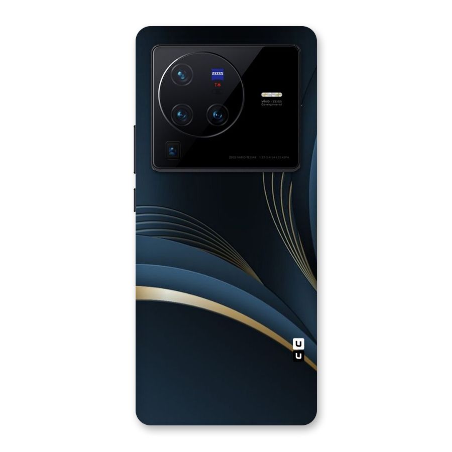 Gold Blue Beauty Back Case for Vivo X80 Pro