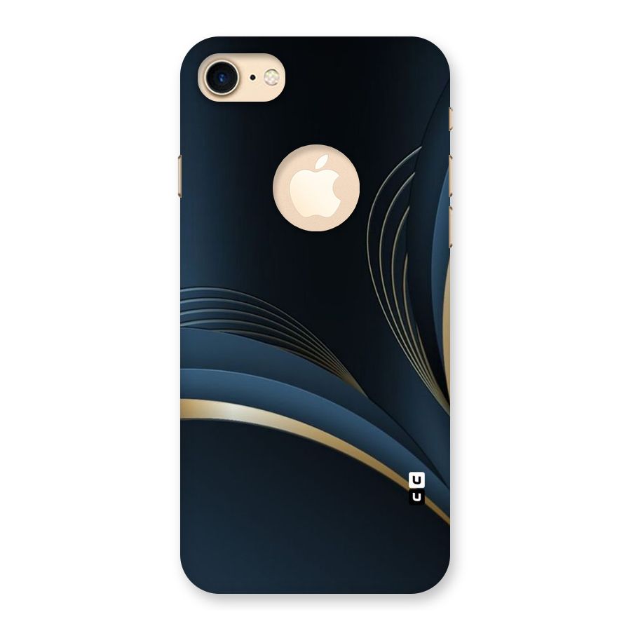 Gold Blue Beauty Back Case for iPhone 7 Logo Cut