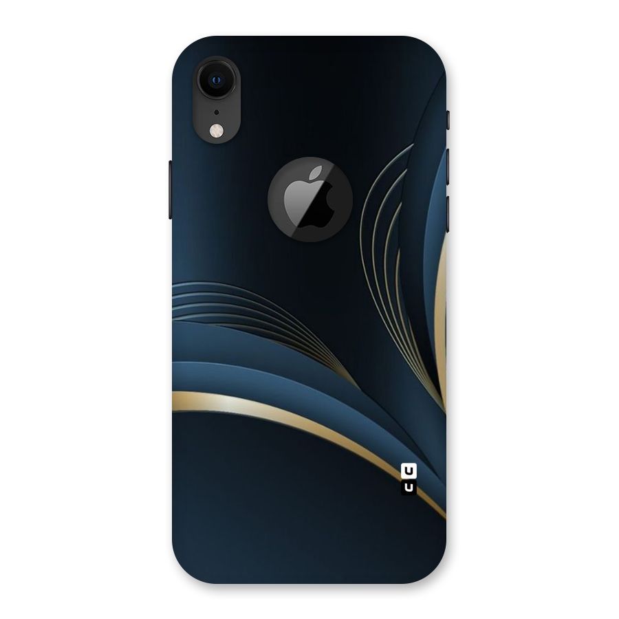 Gold Blue Beauty Back Case for iPhone XR Logo Cut