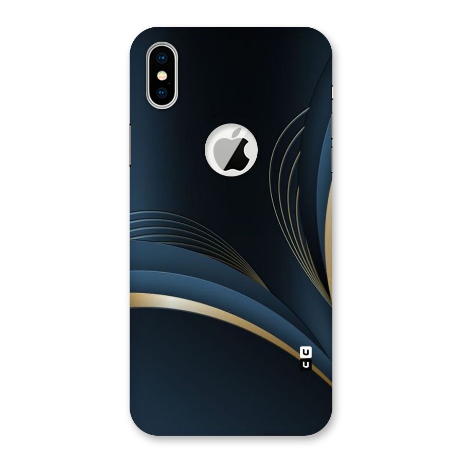 Gold Blue Beauty Back Case for iPhone XS Logo Cut