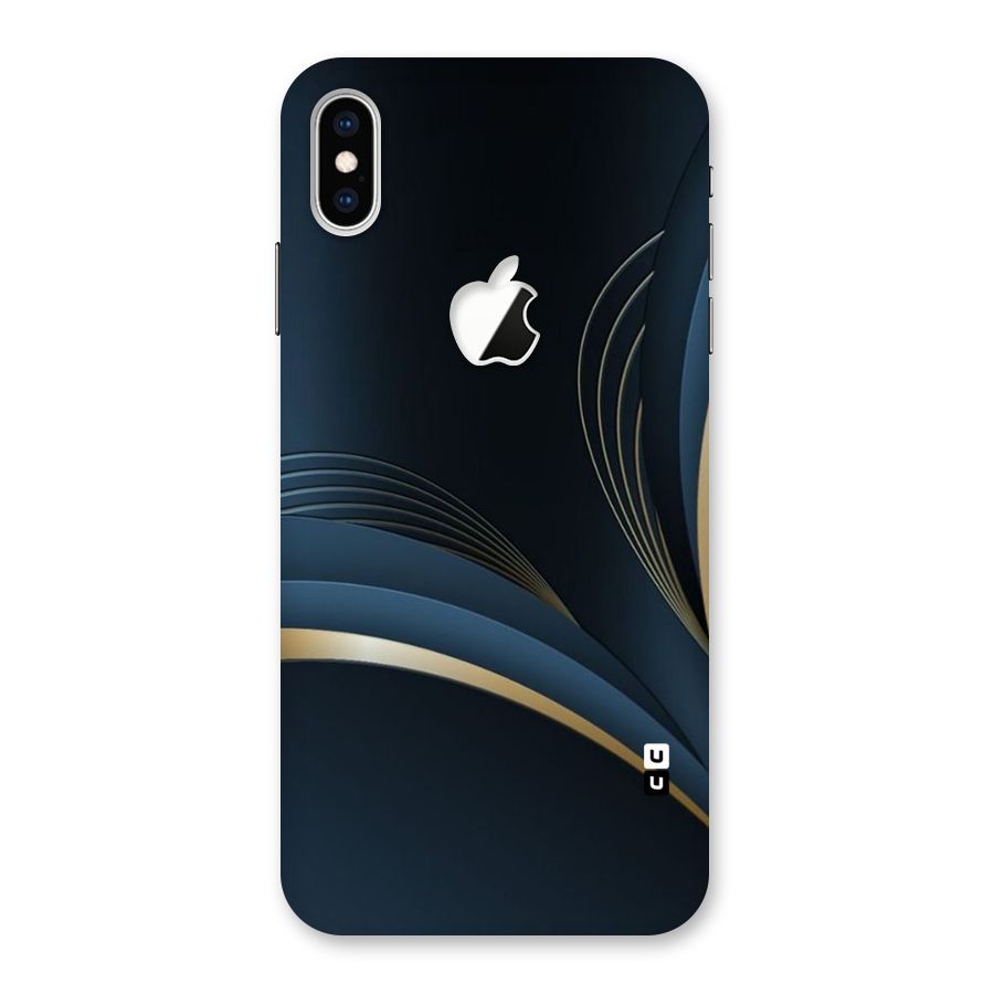 Gold Blue Beauty Back Case for iPhone XS Max Apple Cut