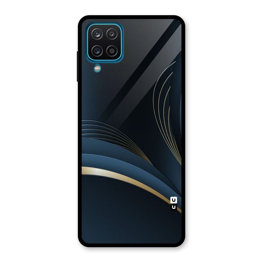 Gold Blue Beauty Glass Back Case for Galaxy A12