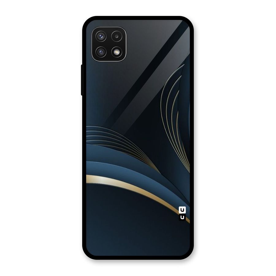 Gold Blue Beauty Glass Back Case for Galaxy A22 5G