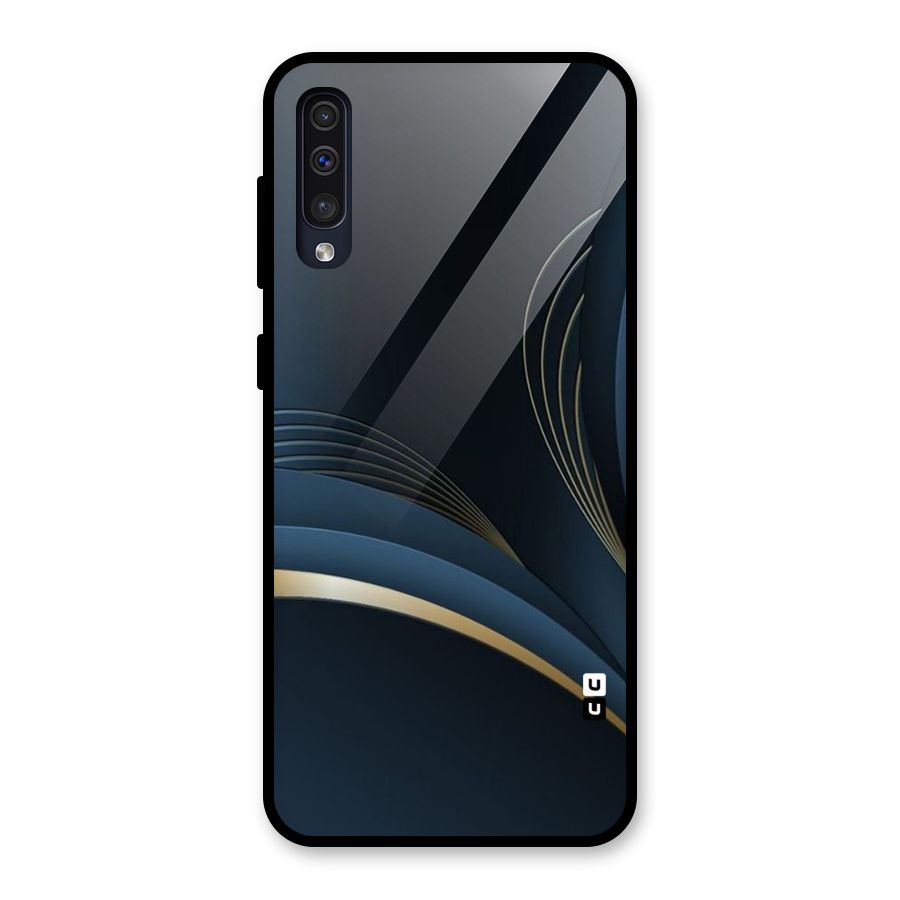 Gold Blue Beauty Glass Back Case for Galaxy A50