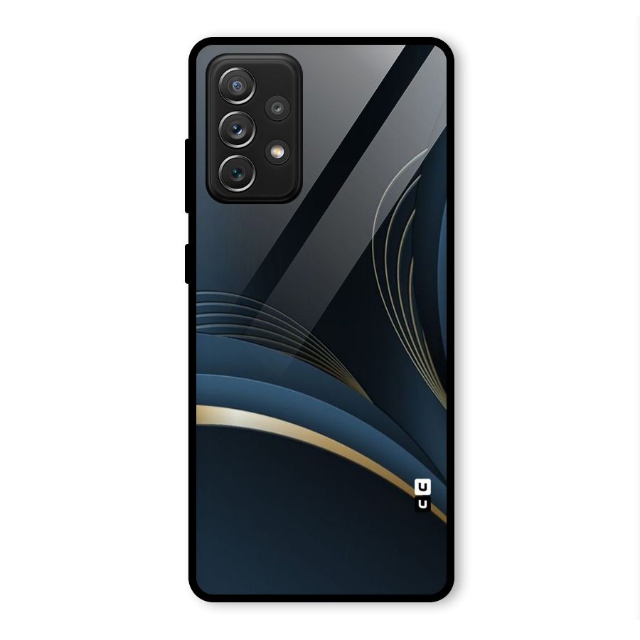 Gold Blue Beauty Glass Back Case for Galaxy A72