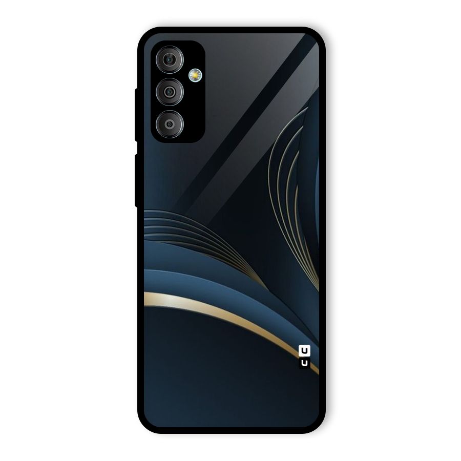 Gold Blue Beauty Glass Back Case for Galaxy F23