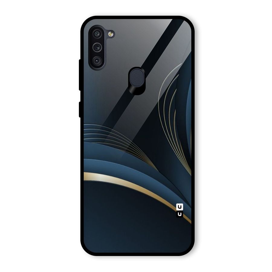 Gold Blue Beauty Glass Back Case for Galaxy M11