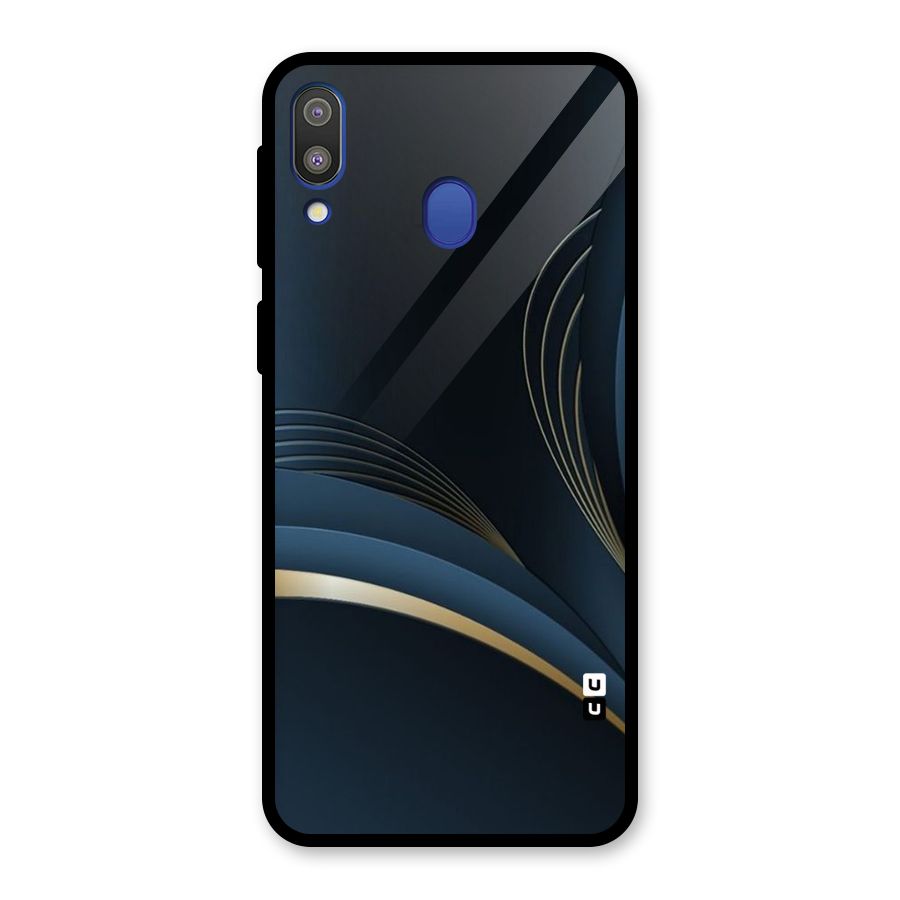 Gold Blue Beauty Glass Back Case for Galaxy M20
