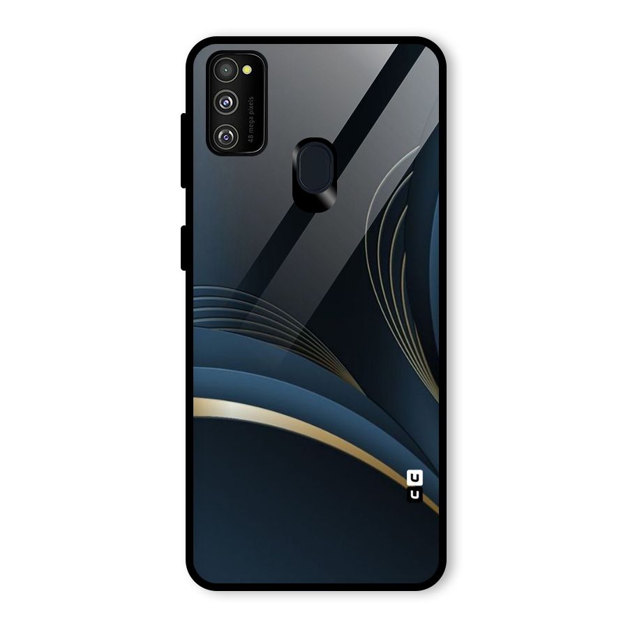 Gold Blue Beauty Glass Back Case for Galaxy M30s