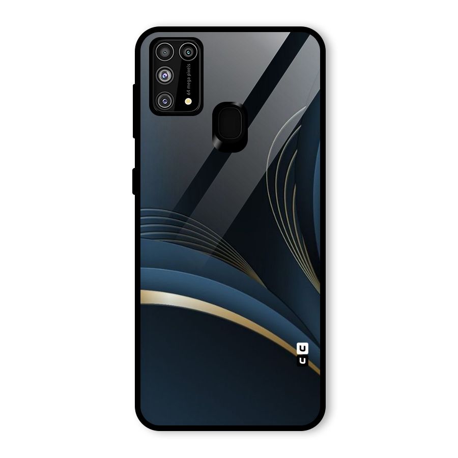 Gold Blue Beauty Glass Back Case for Galaxy M31