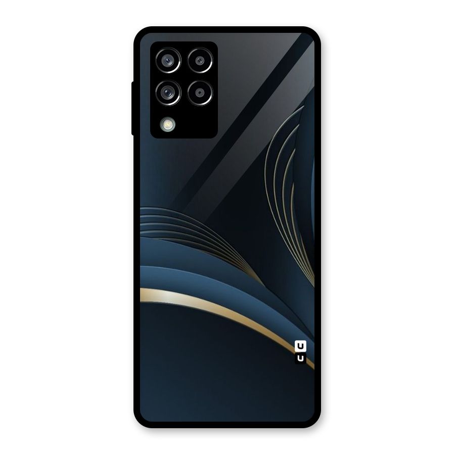 Gold Blue Beauty Glass Back Case for Galaxy M53 5G