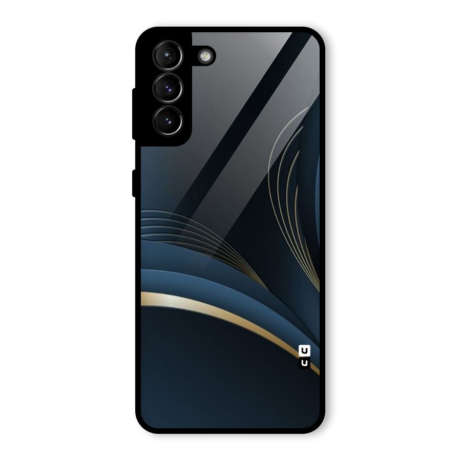 Gold Blue Beauty Glass Back Case for Galaxy S21 Plus