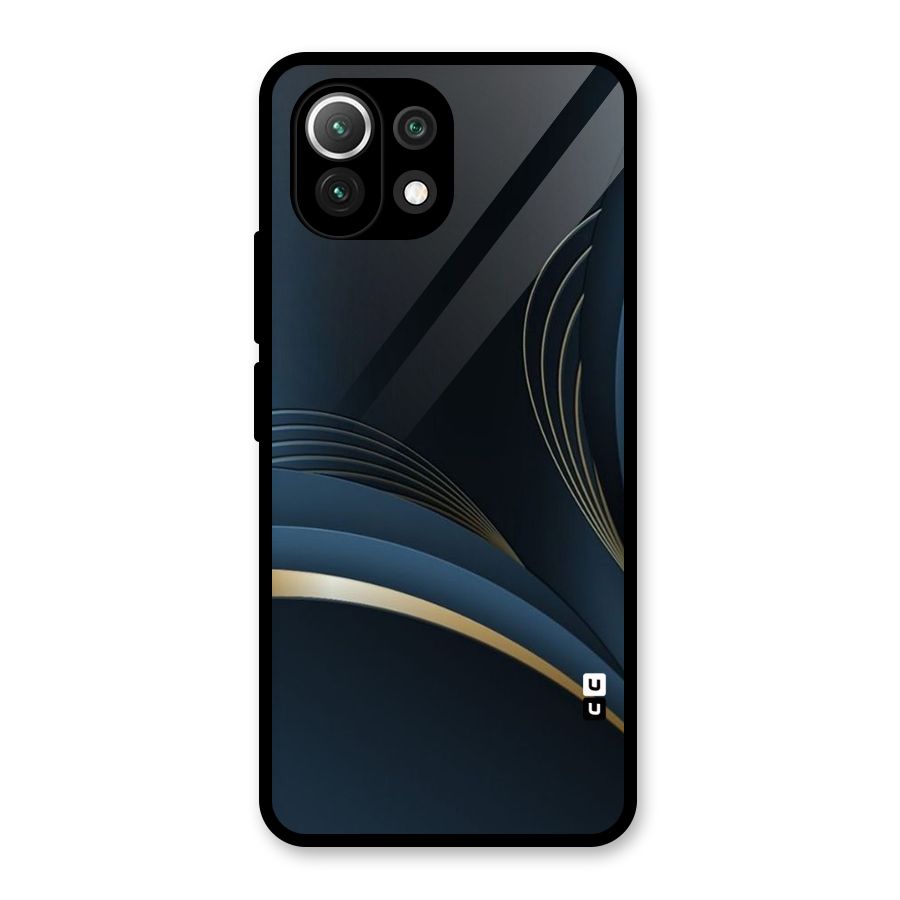 Gold Blue Beauty Glass Back Case for Mi 11 Lite