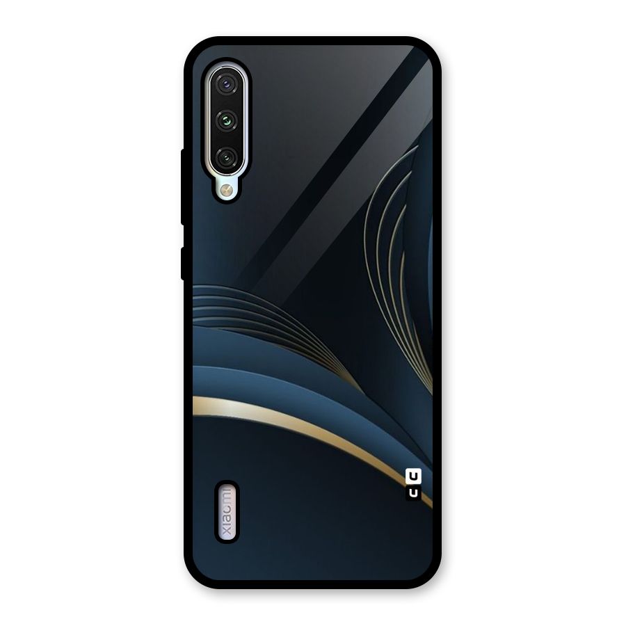 Gold Blue Beauty Glass Back Case for Mi A3
