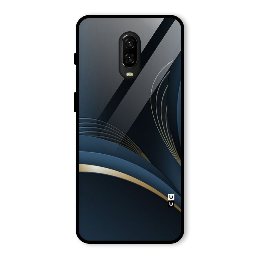 Gold Blue Beauty Glass Back Case for OnePlus 6T