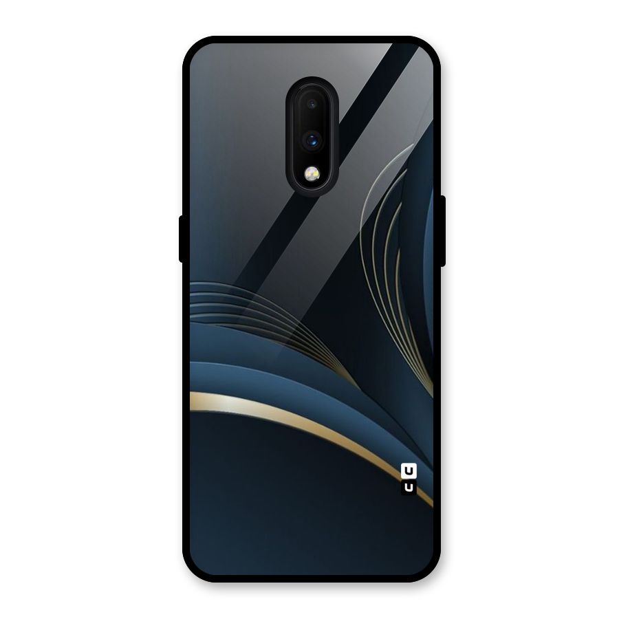 Gold Blue Beauty Glass Back Case for OnePlus 7