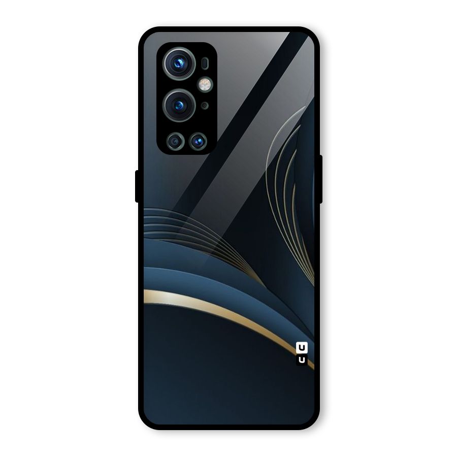 Gold Blue Beauty Glass Back Case for OnePlus 9 Pro