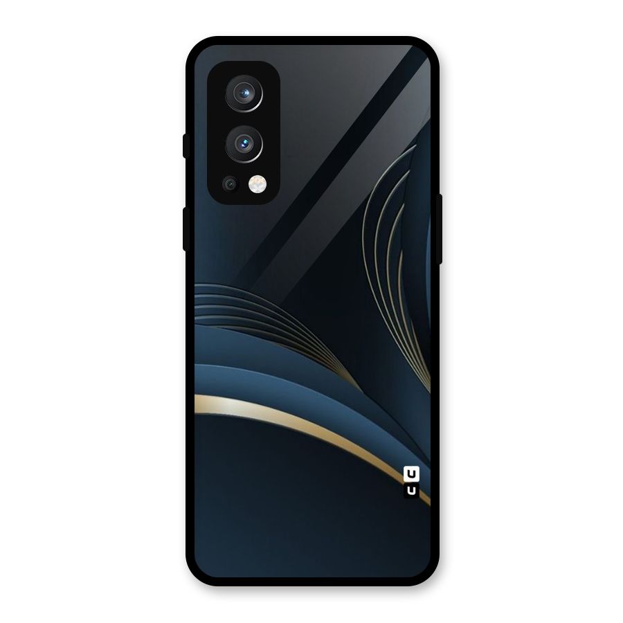 Gold Blue Beauty Glass Back Case for OnePlus Nord 2 5G