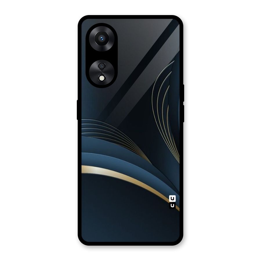 Gold Blue Beauty Glass Back Case for Oppo A78