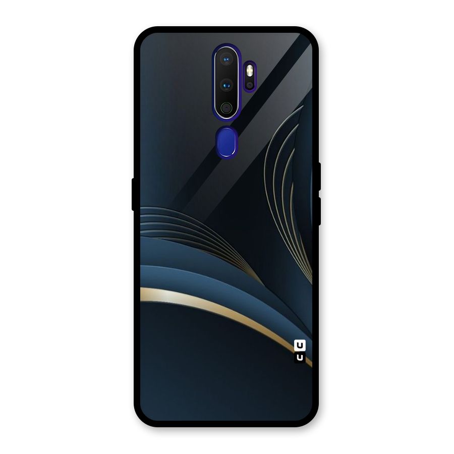 Gold Blue Beauty Glass Back Case for Oppo A9 (2020)