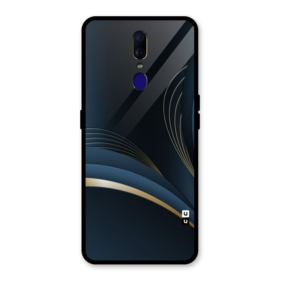 Gold Blue Beauty Glass Back Case for Oppo F11