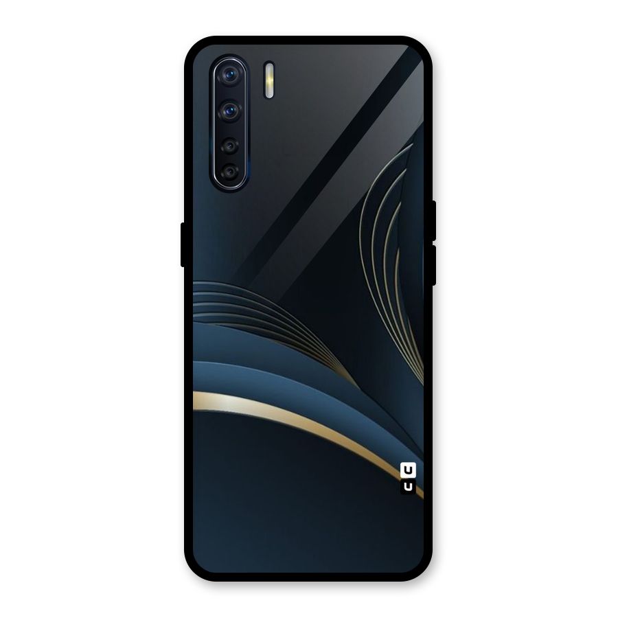 Gold Blue Beauty Glass Back Case for Oppo F15